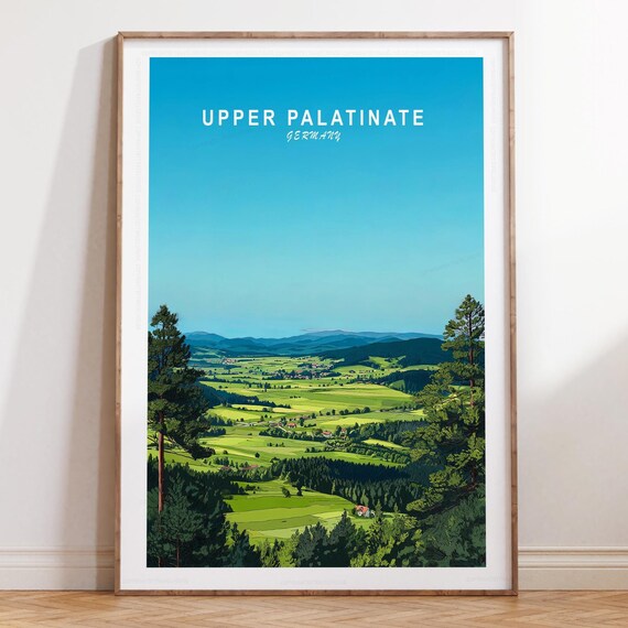 Upper Palatinate Germany Green Valley Clear Blue Sky View Poster
