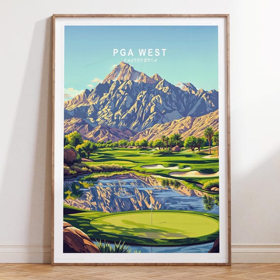 Pga West Travel Print Poster Wall Art Home Decor Minimalist Cityscape