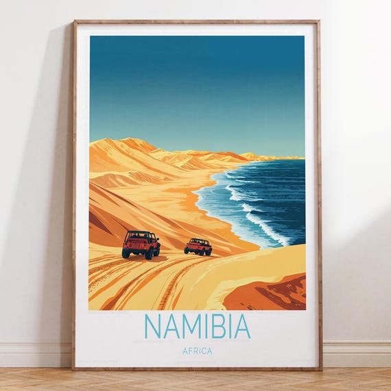 Namibia Africa Travel Poster Print Wall Art Personalised Gifts Birthday