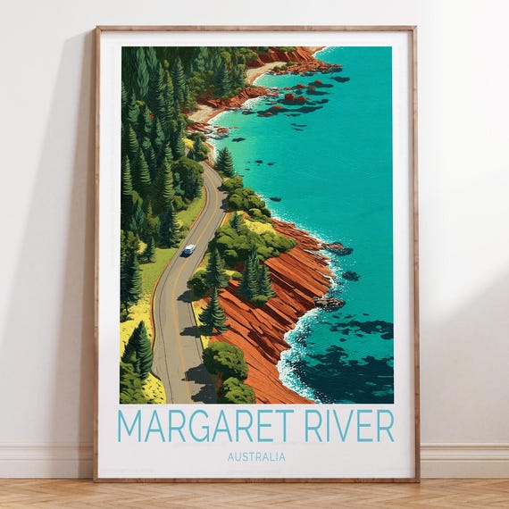 Margaret River Australia Travel Print Poster Wall Art Personalised Gifts