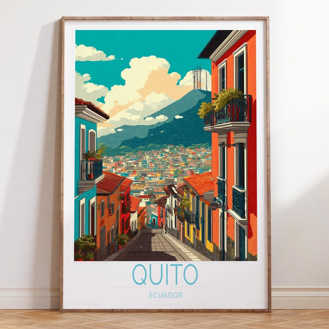 Quito Ecuador Travel Poster Wall Art Print Home Decor Gifts Personalised