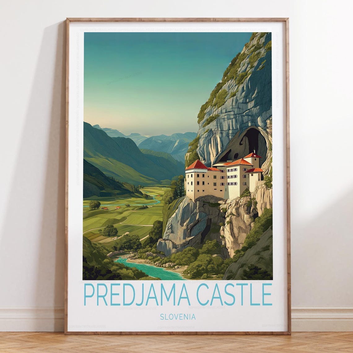 Predjama Castle Slovenia Cave Fortress Green Valley View Poster