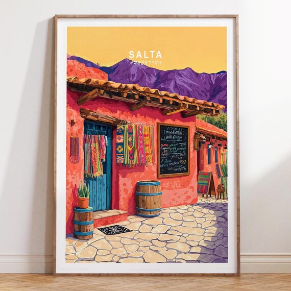 Salta Travel Wall Art Argentina Poster Print Wedding Present Minimalist