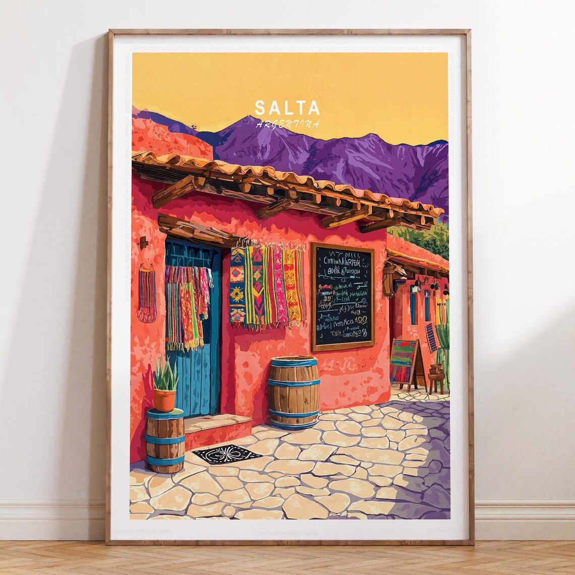 Salta Travel Wall Art Argentina Poster Print Wedding Present Minimalist