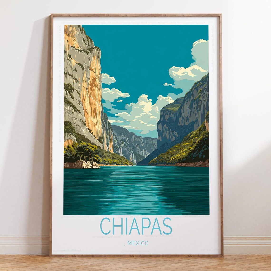 Chiapas Travel Wall Art Poster Mexico Print Personalised Gifts Birthday