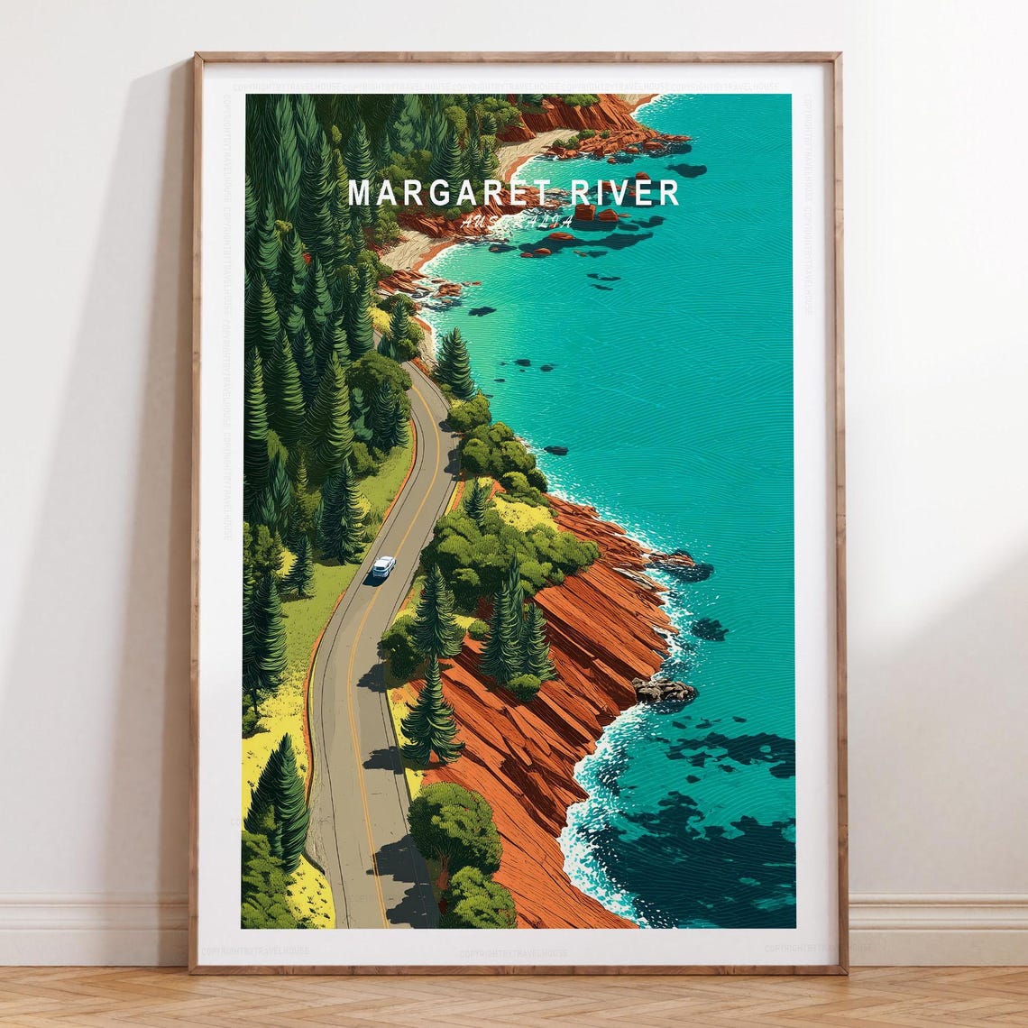 Margaret River Australia Coastal Drive Turquoise Sea Travel Poster