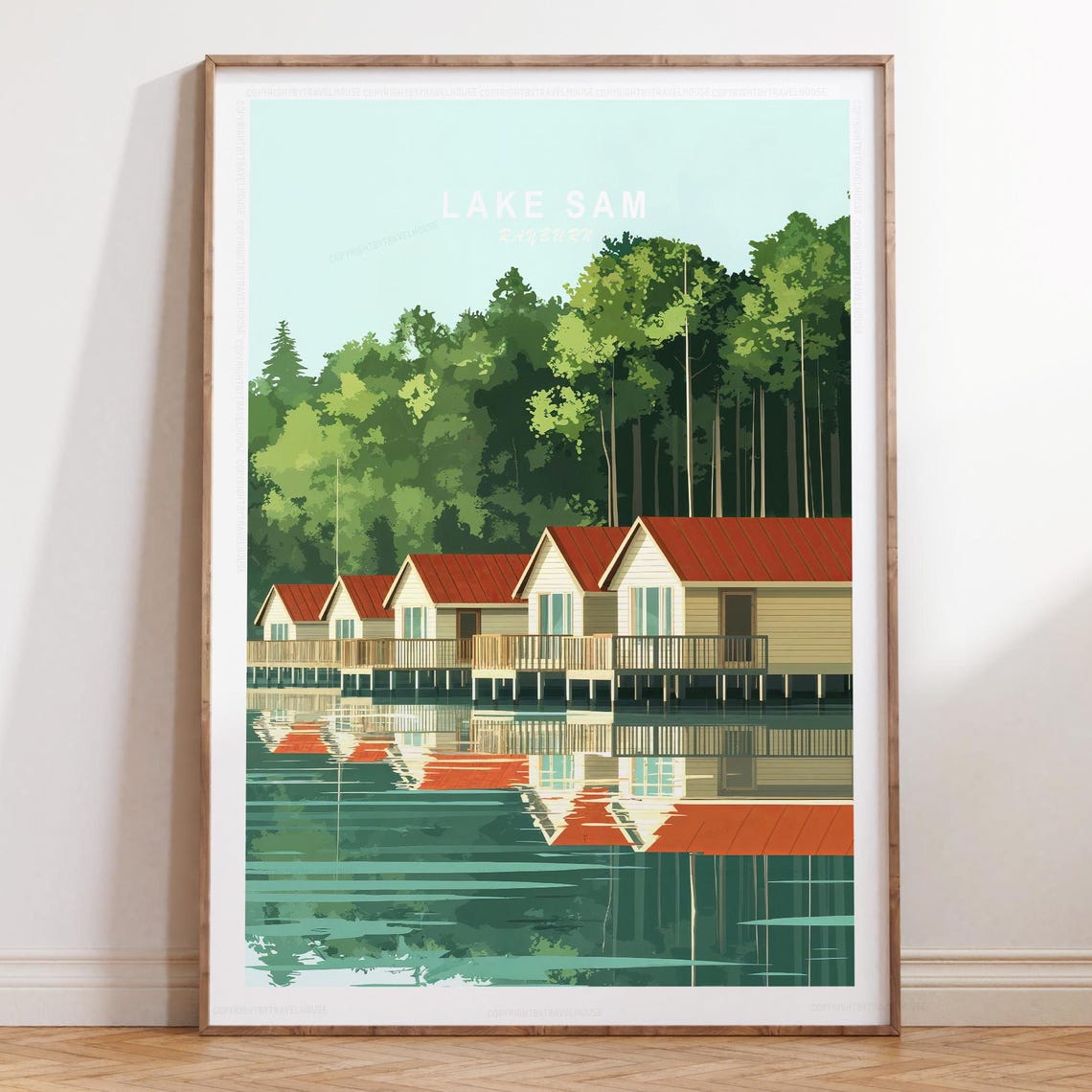 Lake Sam Rayburn Texas Lakeside Stilt Cabins Pine Forest Poster