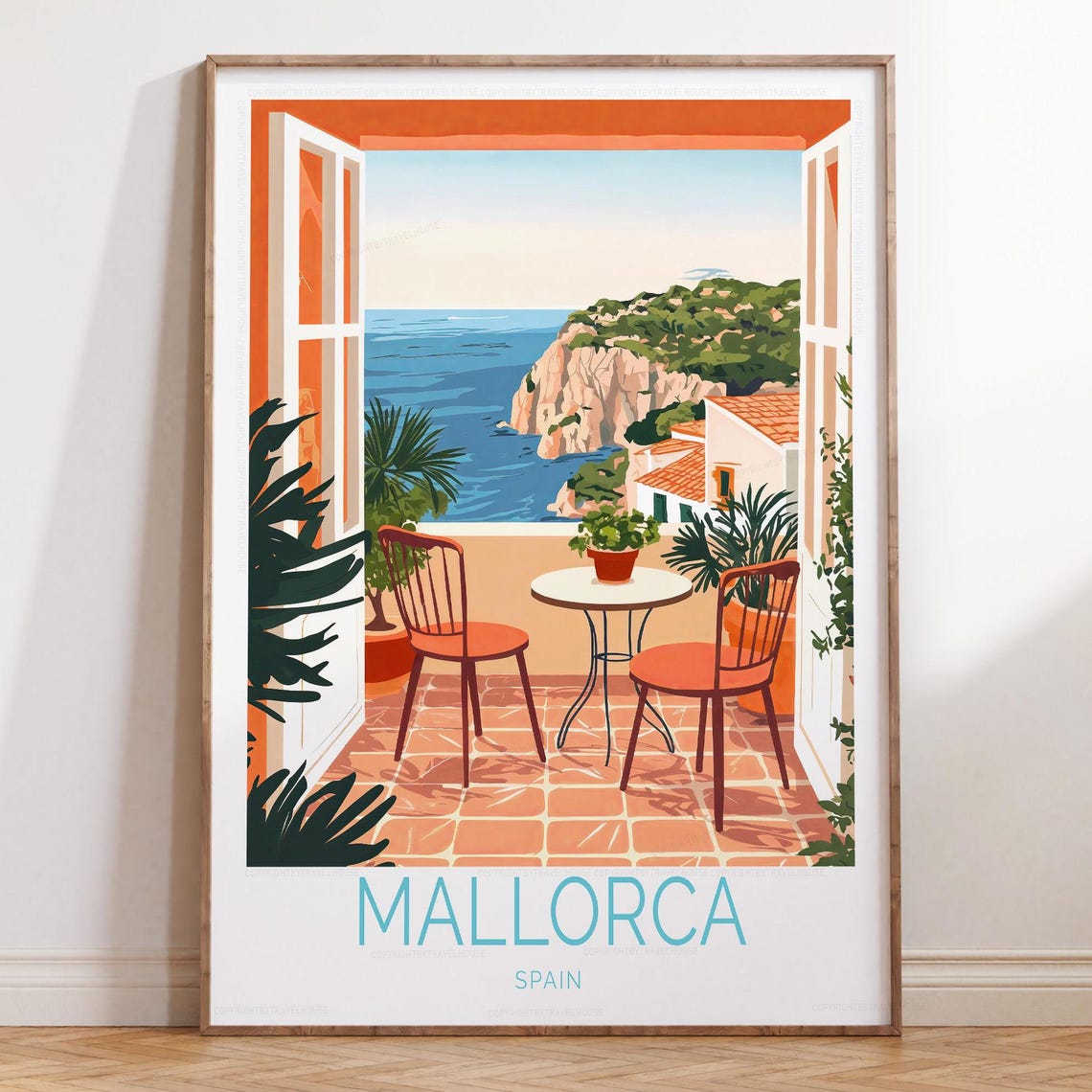 Mallorca Spain Balcony View Over Mediterranean Cliff Coast Poster