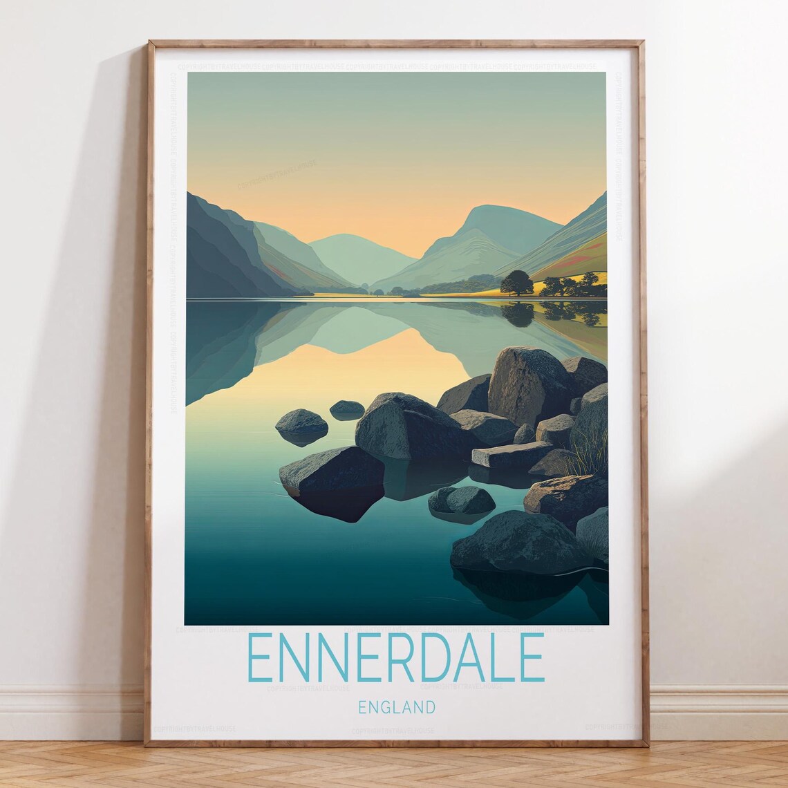Ennerdale England Lake District Mountain Sunrise Reflection Poster
