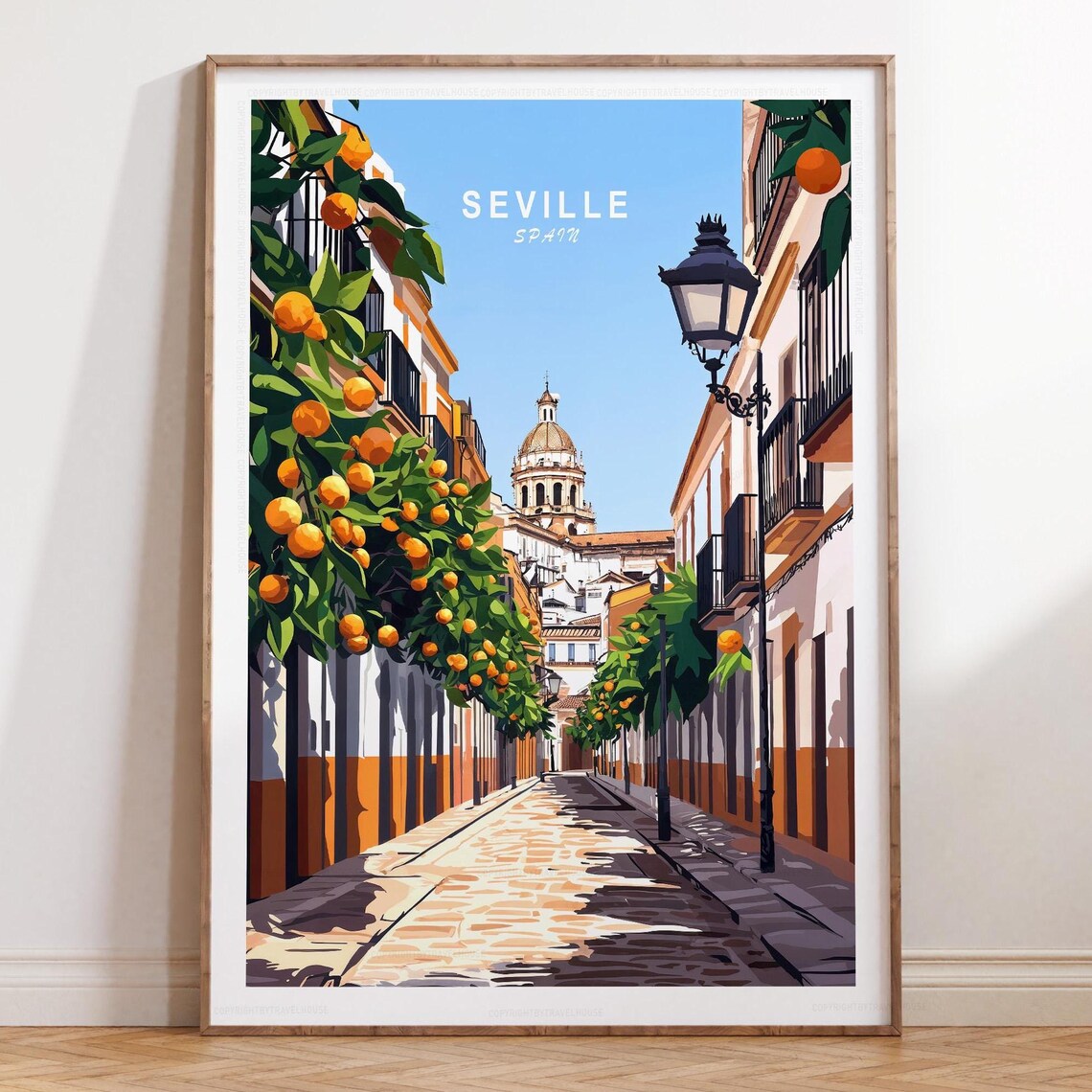 Seville Spain Minimalist Travel Poster, Art Print