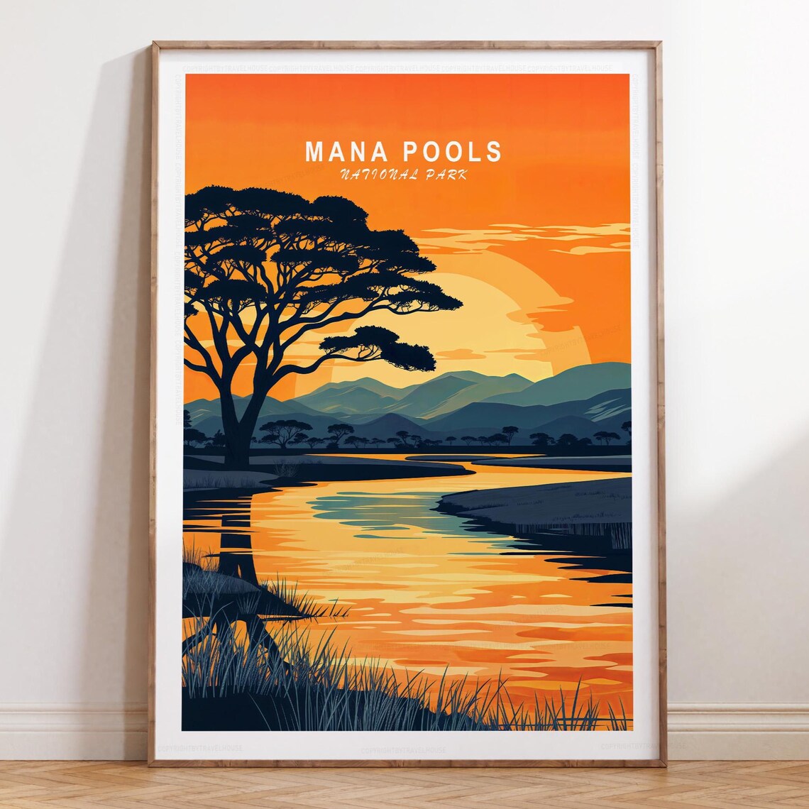 Mana Pools National Park Sunset Over The Zambezi River Zimbabwe Poster