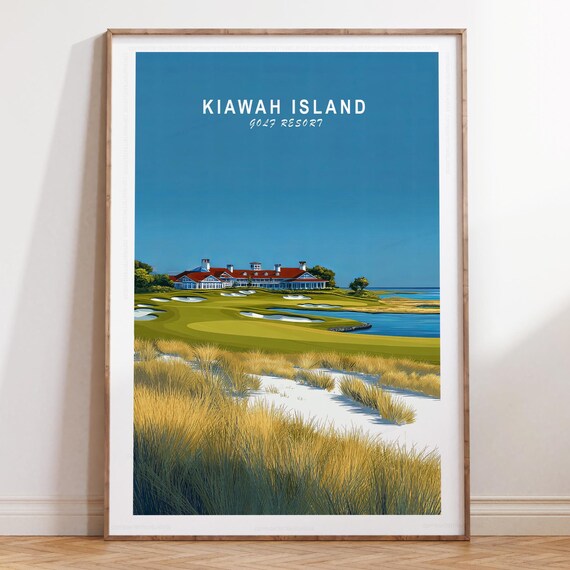 Kiawah Island Golf Resort Minimalist Coastal Blue Sky Poster
