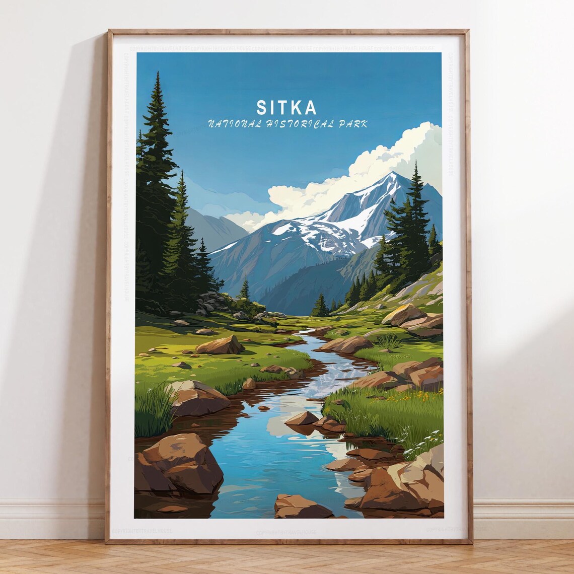 Sitka National Historical Park Alpine Valley Blue Stream Poster