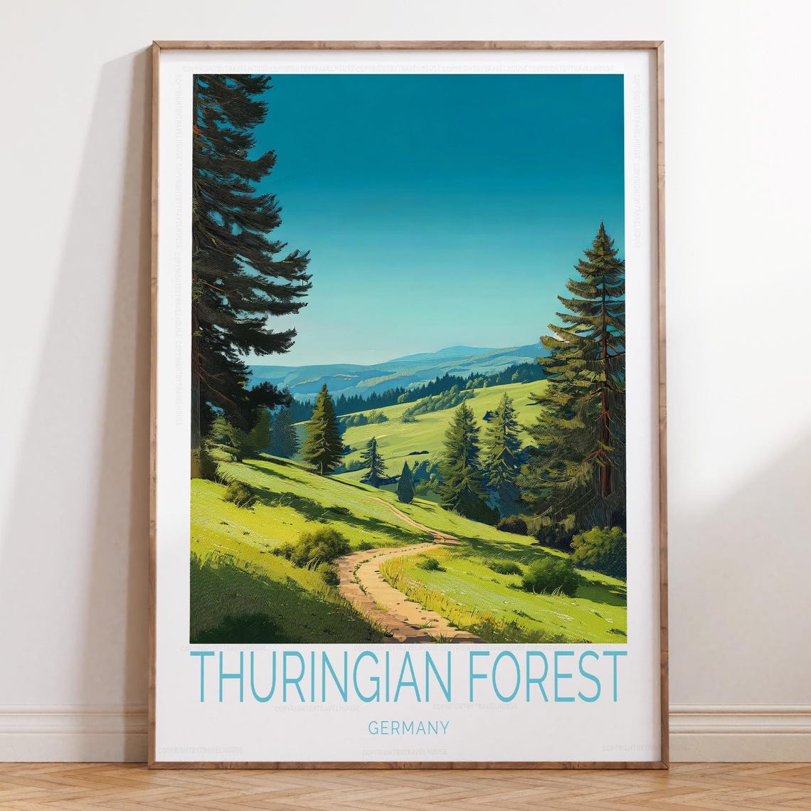Thuringian Forest Germany Woodland Meadow Trail Landscape Poster