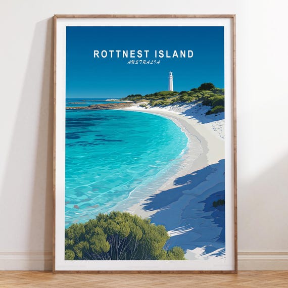 Rottnest Island Travel Poster Australia Wall Art Print Minimalist