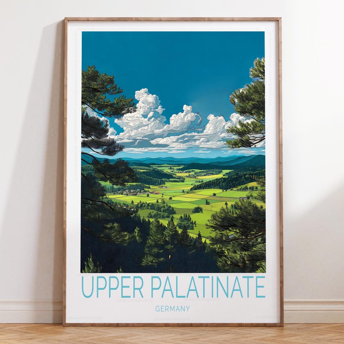 Upper Palatinate Germany Pine Framed Valley Panorama Travel Poster