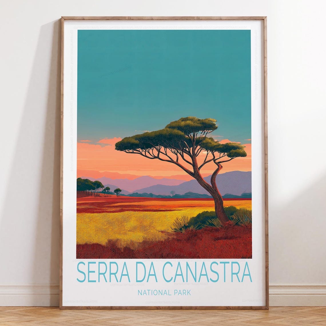 Serra da Canastra National Park Sunset Savanna Travel Poster