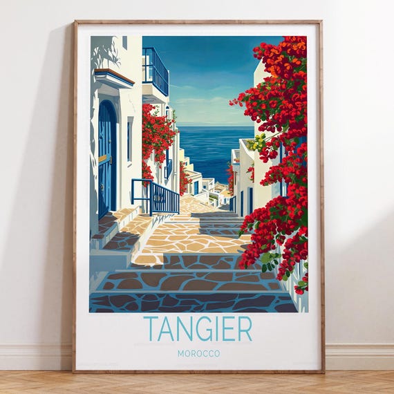 Tangier Morocco Travel Poster Wall Art Print Personalised Gifts Home Decor
