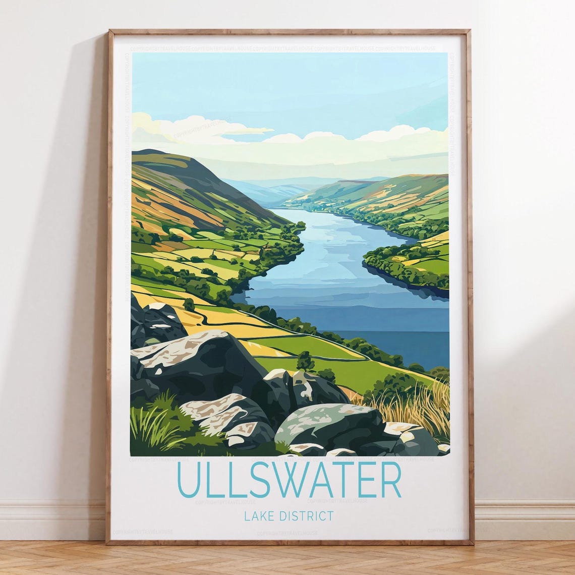 Ullswater Lake District Rocky Hillside View Over the Lake Poster