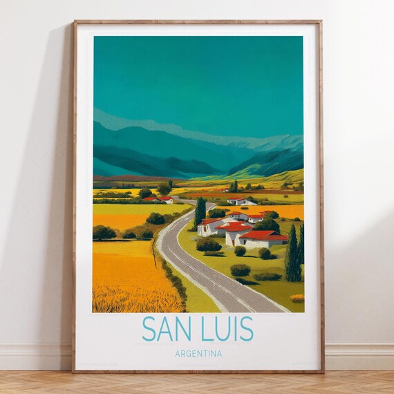 San Luis Argentina Travel Poster Wall Art Print Wedding Gifts Birthday