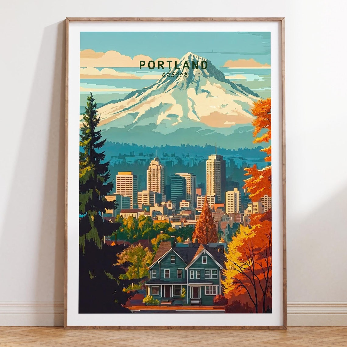 Portland Travel Poster Portland Oregon Wall Art Oregon Travel Print Portland City Personalised Gifts Travel Gifts