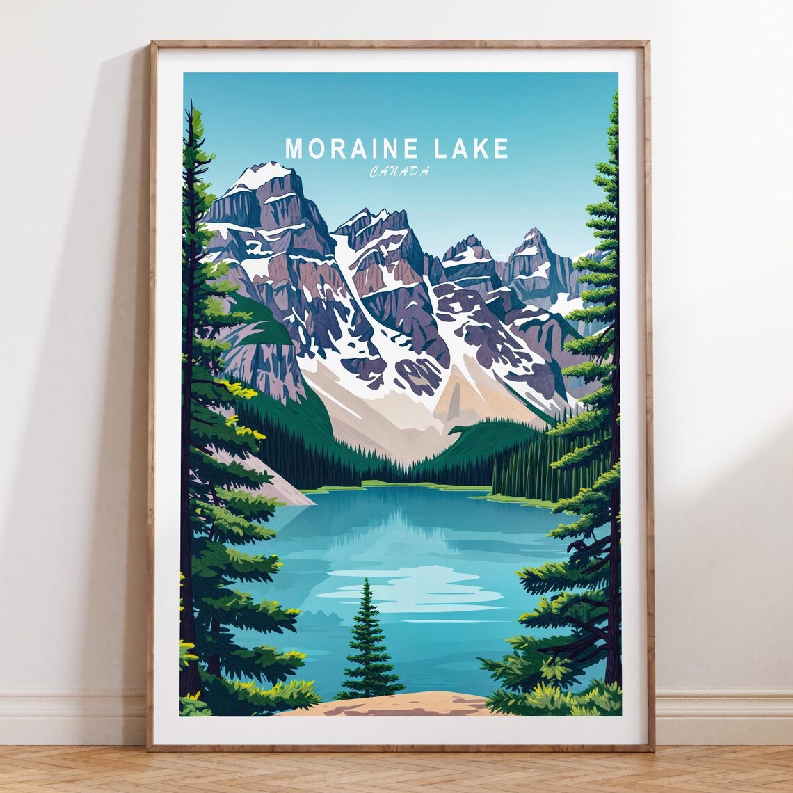 Moraine Lake Custom Travel Poster, Canada Print