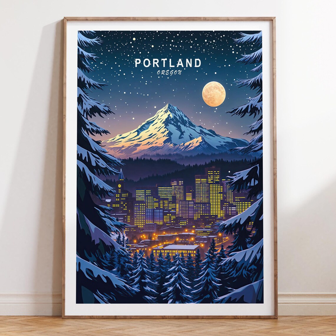 Portland Oregon Travel Poster, Travel Wall Art
