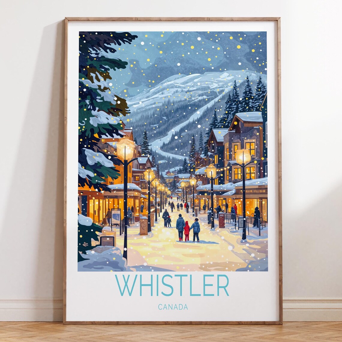 Whistler Canada Travel Poster, Ski City Art Print