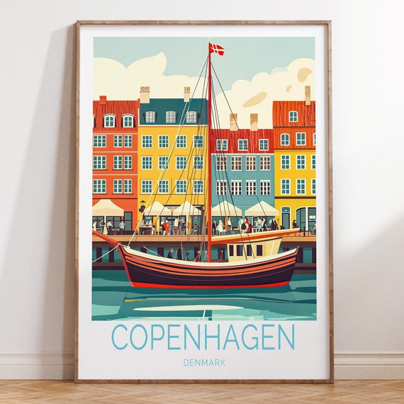 Copenhagen Denmark Travel Poster Art Print