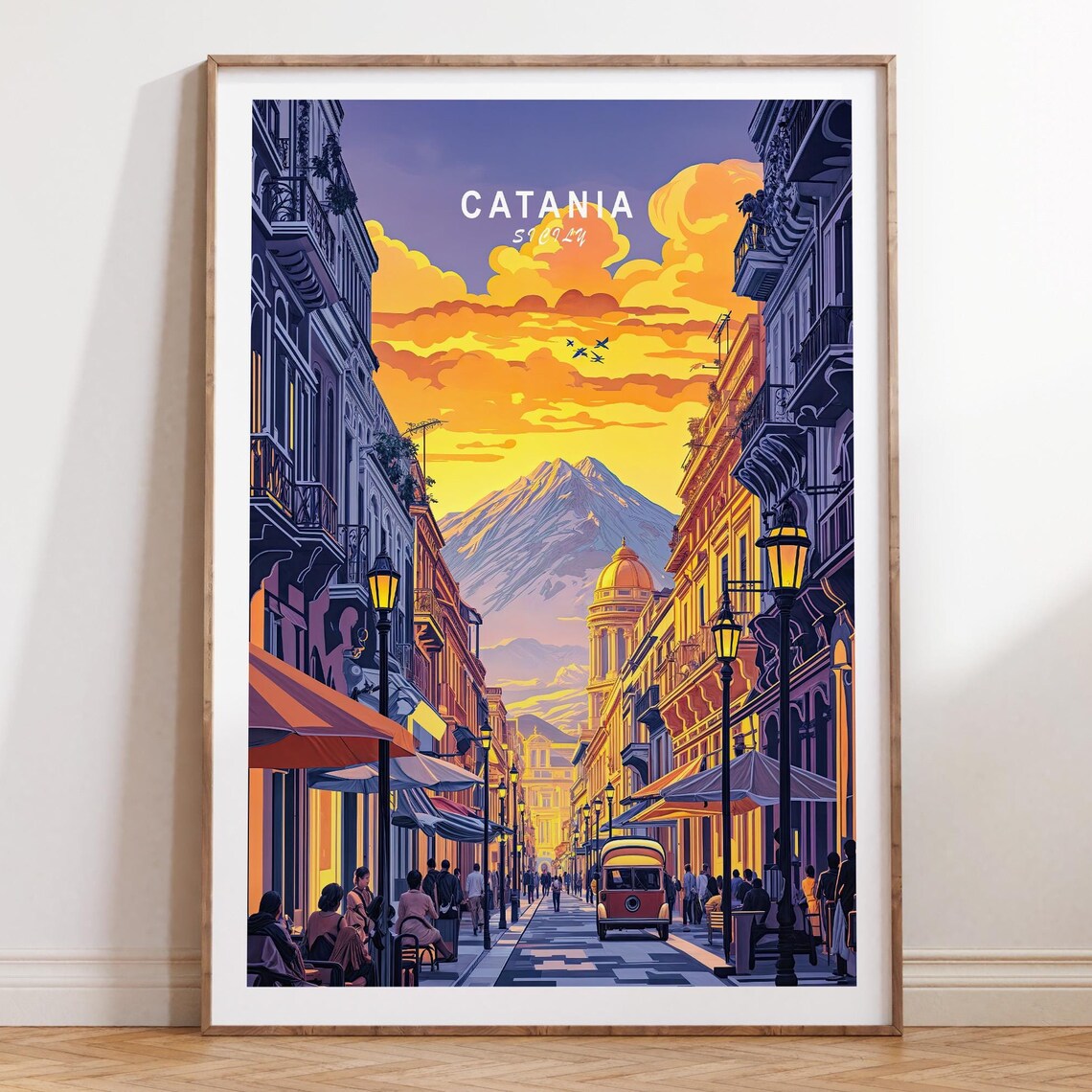 Catania Sicily Custom Travel Poster, City Art Print