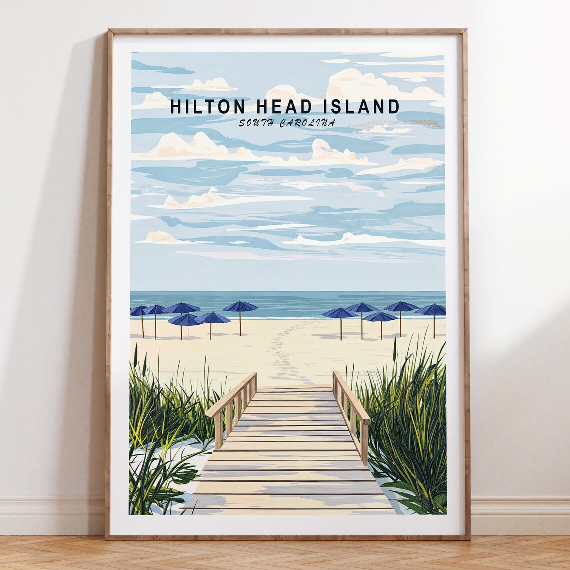 South Carolina Hilton Island Travel Poster, Wall Art