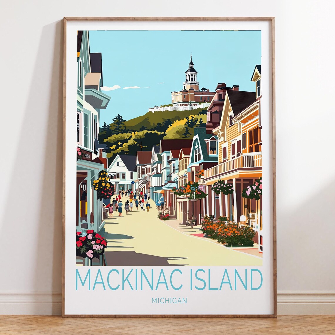 Mackinac Island Michigan Travel Poster, Wedding Present