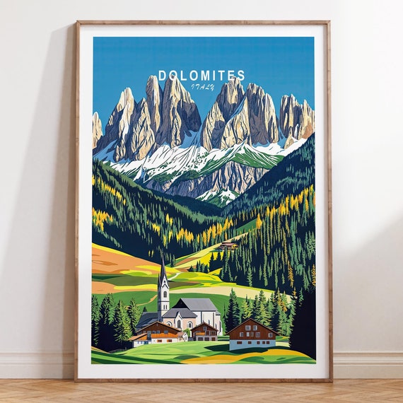 Dolomites Custom Travel Poster, Italy Art Print
