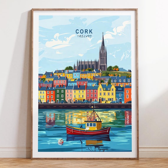 Cork Port Travel Poster, Ireland Art Print