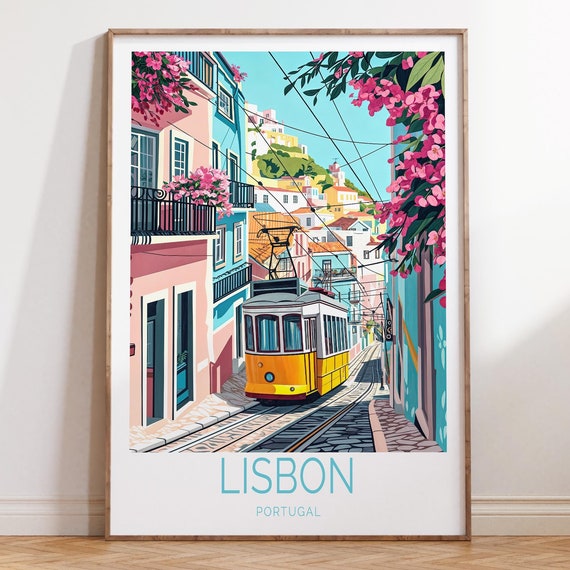 Lisbon Portugal Travel Poster, Personalized Gifts
