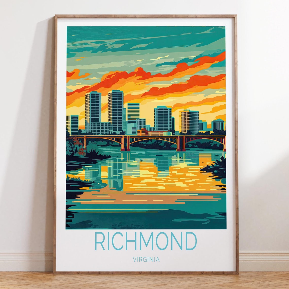 Richmond Virginia Travel Poster James River Travel Wall Art Virginia Print City Personalised Gifts Travel Gifts