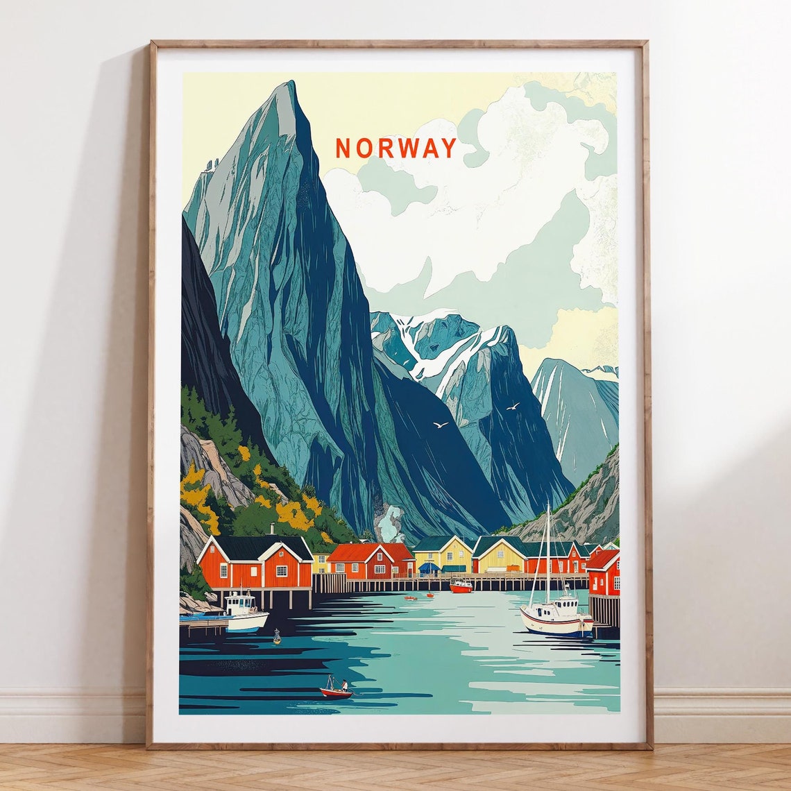 Norway Fjords Poster Norway Scandinavia Travel Wall Art Scandinavia Travel Print Birthday Gifts Wedding Gifts Travel Gifts