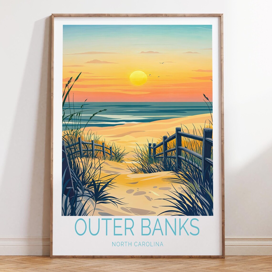 Outer Banks Travel Poster, North Carolina Wall Art