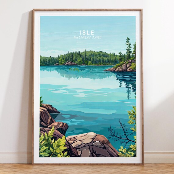 Isle Royale National Park Poster Sky Title Lake View Variant