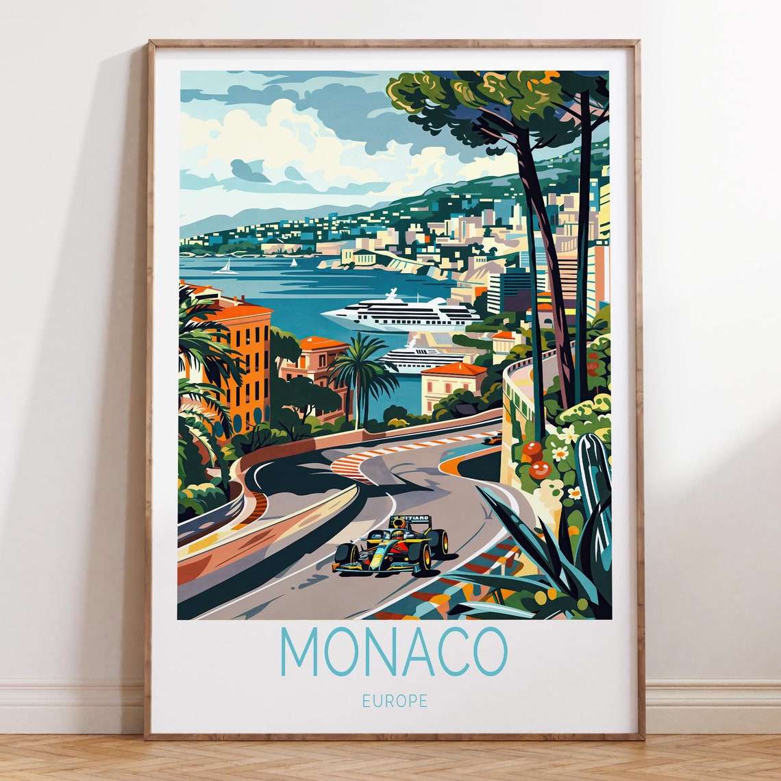 Monaco Europe Travel Poster Monaco Travel Wall Art Europe Travel Gift Birthday Gifts Wedding Gifts Home Decor