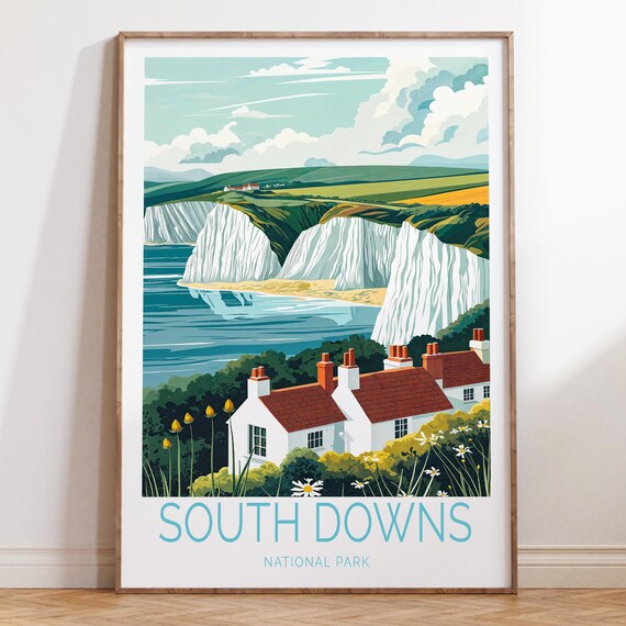 South Downs National Park White Cliffs Coastal Cottages Poster