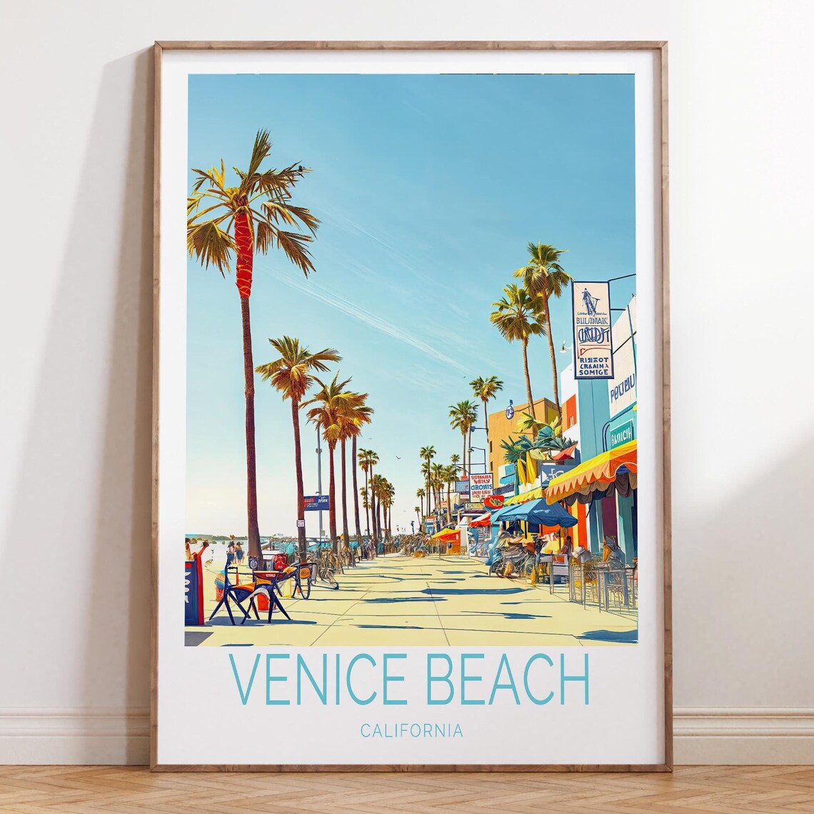 Venice Beach California Boardwalk Palms On A Sunny Day Poster