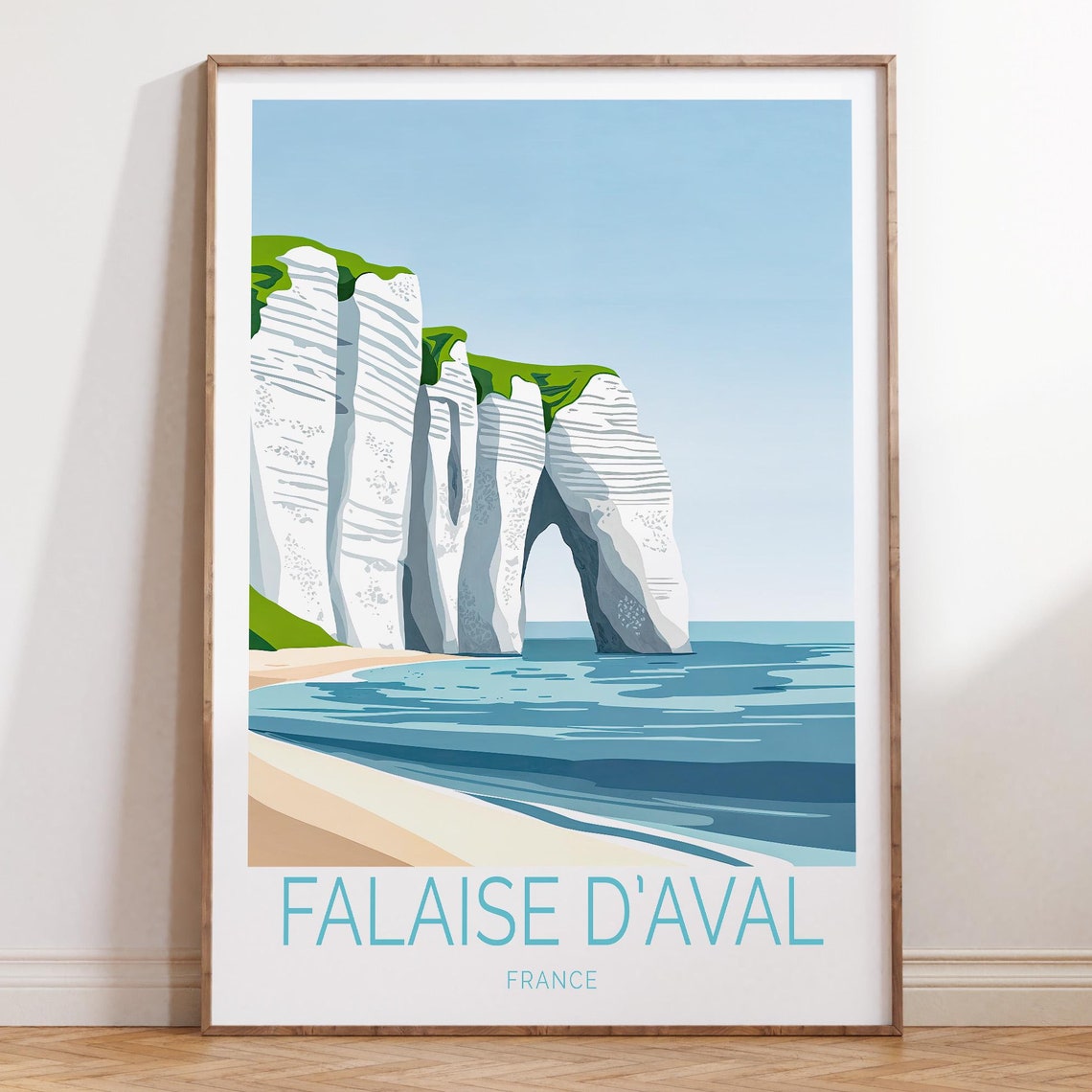 Falaise d'Aval Etretat White Cliffs Normandy France Travel Poster
