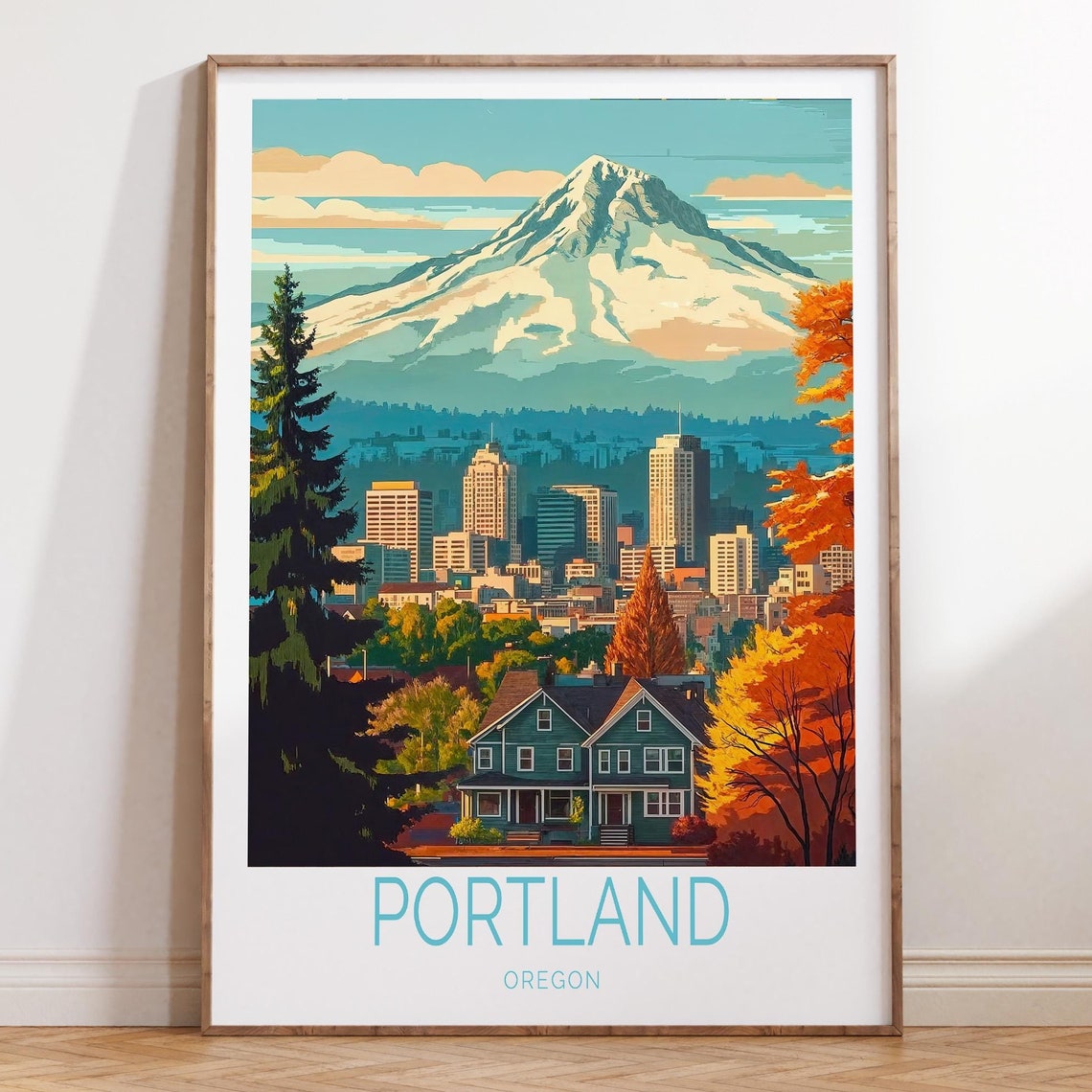 Portland Oregon Poster Portland Travel Wall Art Portland Oregon Travel Print Wedding Gifts Birthday Gifts Home Decor