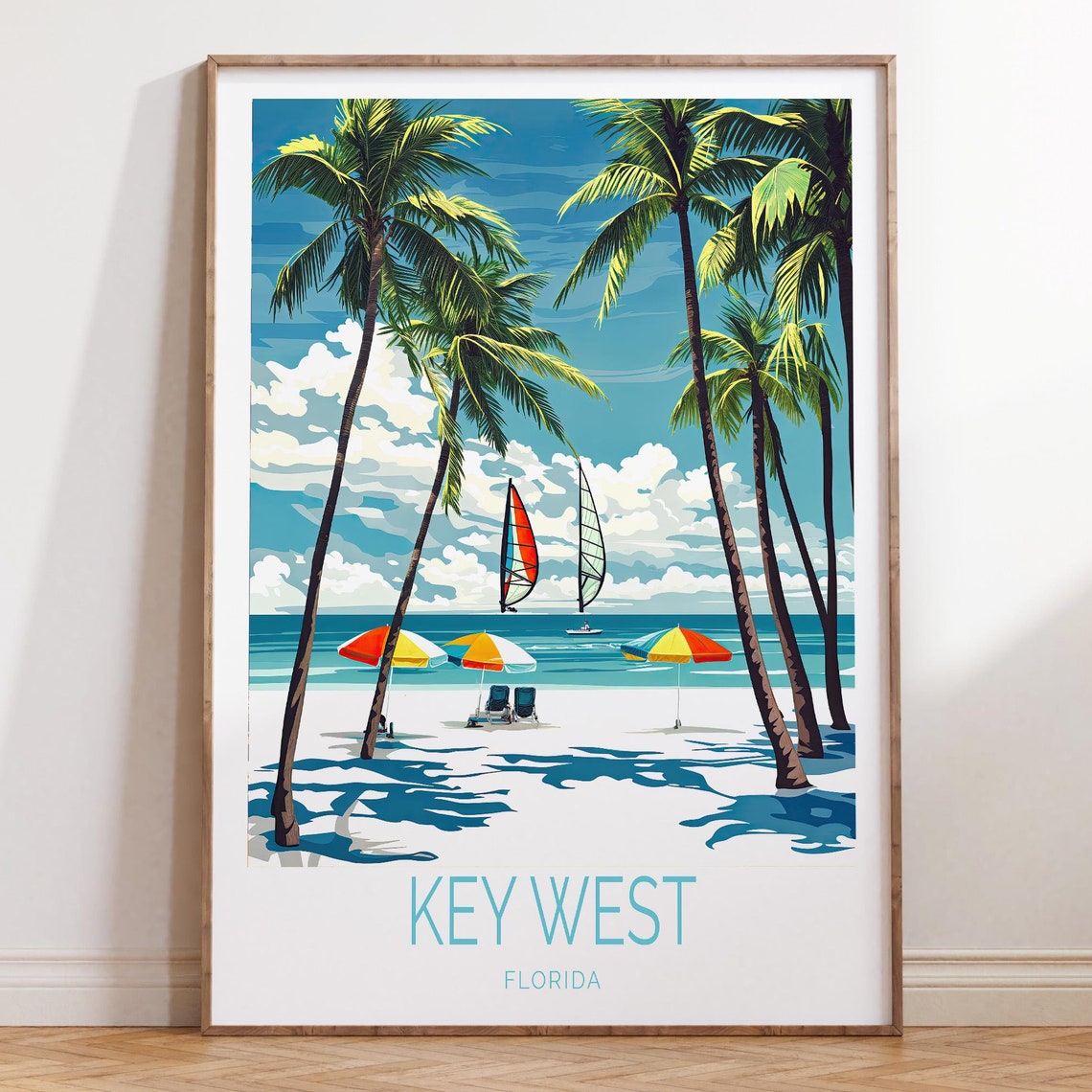 Key West Florida Travel Poster Florida Wall Art Key West Travel Print City Personalised Gifts Travel Gifts Home Decor