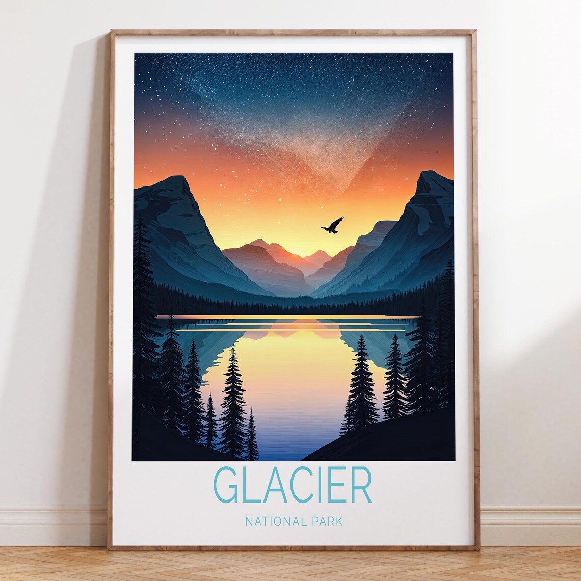 Glacier National Park Travel Poster, Travel Gifts