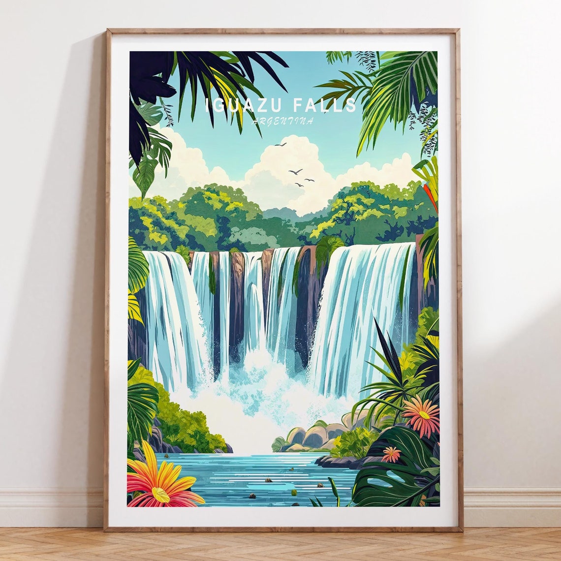 Iguazu Falls Argentina Travel Poster Iguazu Falls Argentina Wall Art Iguazu Falls Print Wedding Gifts Birthday Gifts