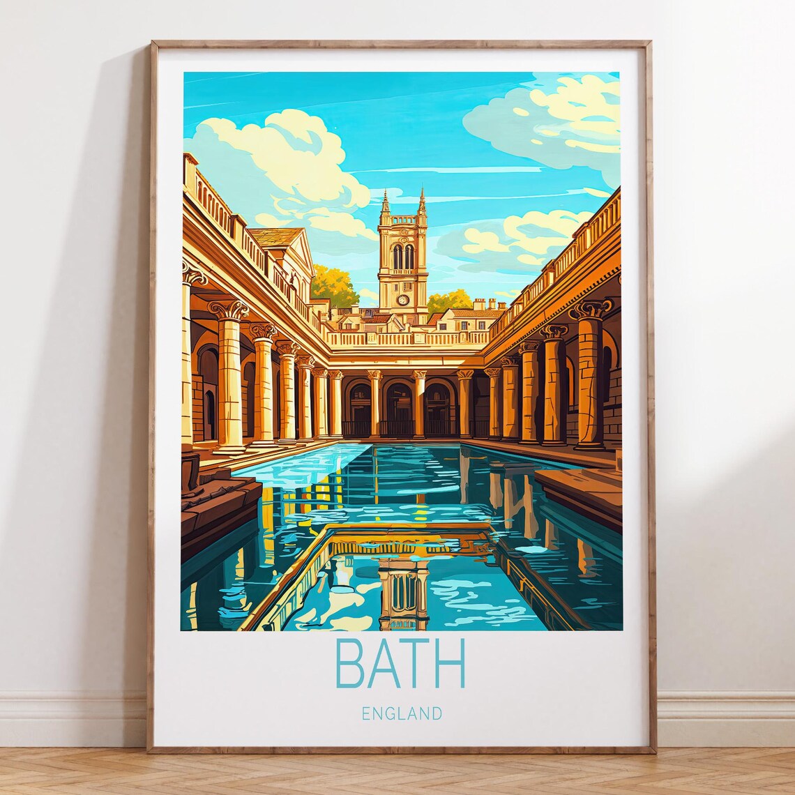 Bath England Travel Poster, City Travel Print