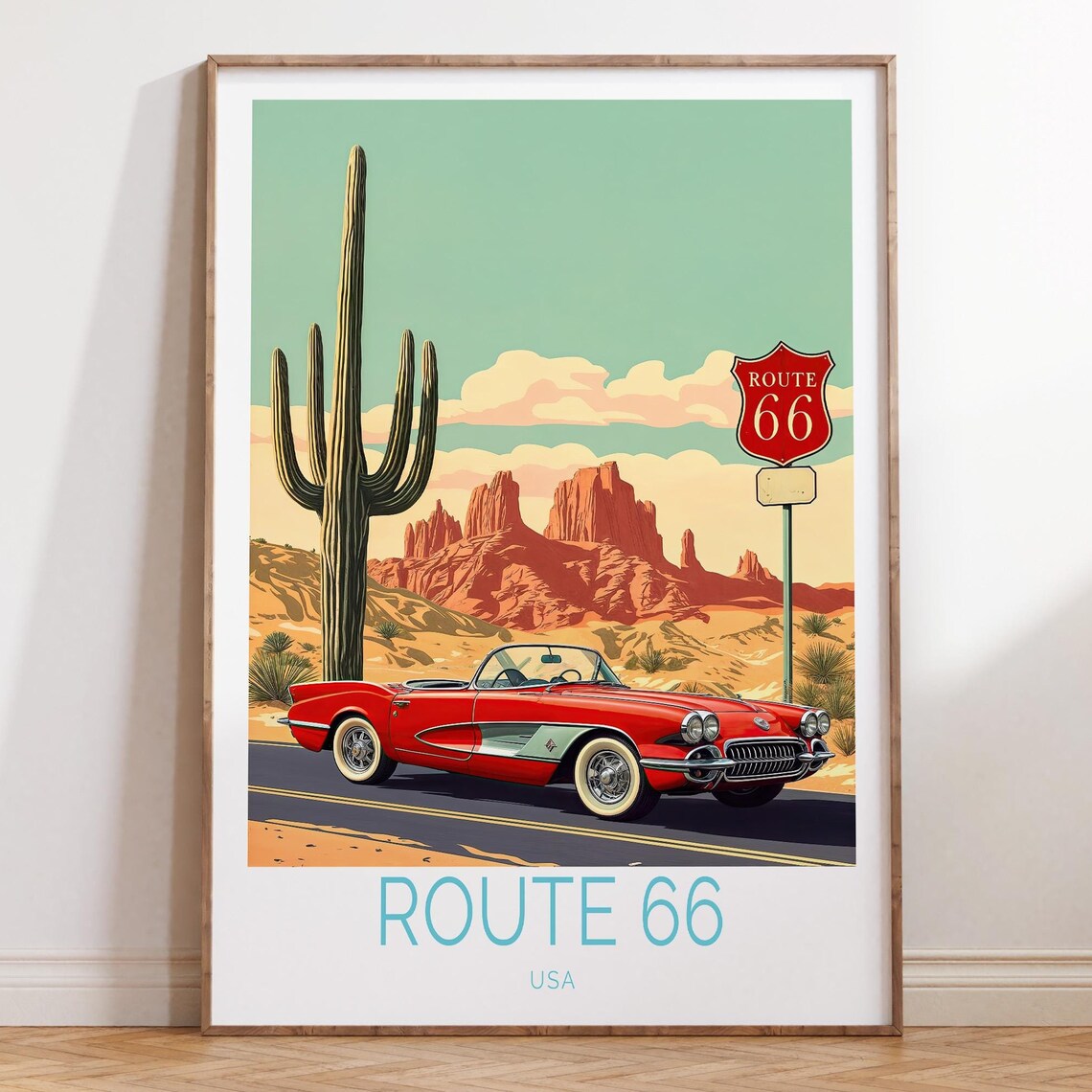 Route 66 USA Travel Poster, Main Street of America