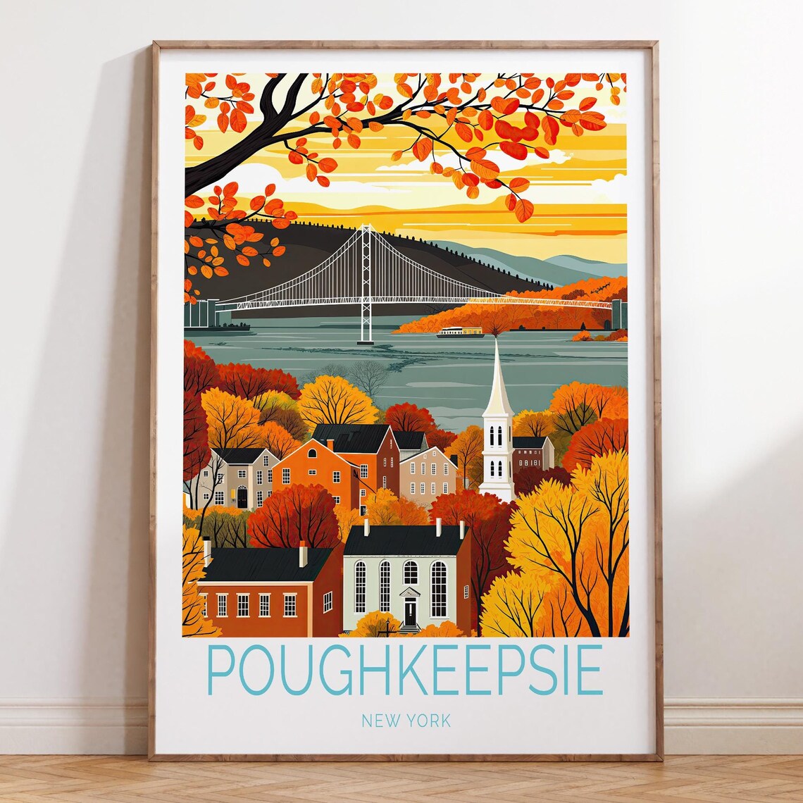 Poughkeepsie New York Travel Poster, New York City